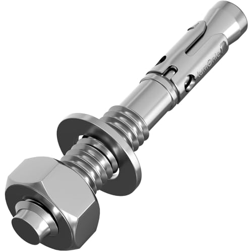 5x Lumonic Anclaje para cargas pesadas M12 x 95 Galvanizado I Para uso como anclaje metálico, anclaje de perno, anclaje de rayo I Diversos tipos de insta