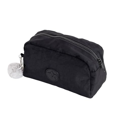 BRW Estojo Necessaire Nylon 1 Ziper Preto