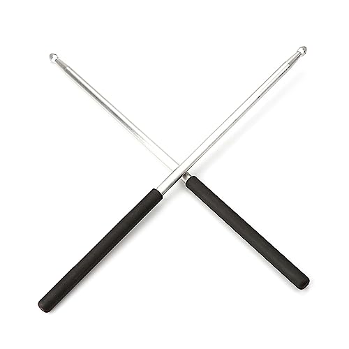 1 par de baquetas 5A de aleación de aluminio, baqueta de metal simple con punta en forma de gota de agua y agarre antideslizante para adultos, niños y principiantes miniatura 6