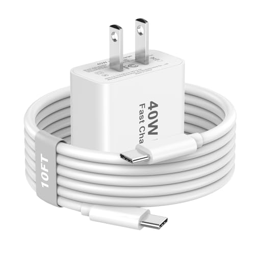iPhone 17 16 Pro Max Charger Fast Charging, 40W USB C iPhone 16 17 Fast Charger Block with 10 FT Long Type C to C Charging Cable Cord for iPhone 17/17 Pro Max/17 Pro/Air/16/16 Pro Max/15/15 Pro Max