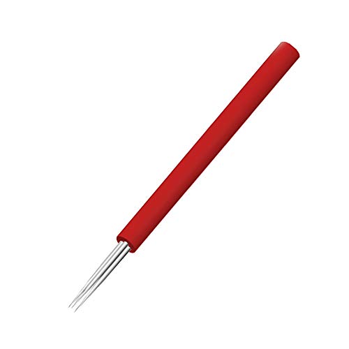 AWAKEN Aiguille d'ombrage Microblading 3 Pin Round Shader Lame à sourcils lèvre d'oeil Pré stériles Eo gaz Jetables Maquillage Permanent Aiguilles de Tatouage 0.30mm/50pcs(3R) Cover
