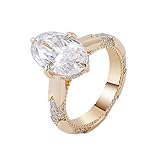 Whoiy Alianzas de oro amarillo 375/585/750 con Moissanite D Color VVS1, alianzas elegantes de oro auténtico 9 K/14 K/18 K grabado anillo para mujer, 62 (19.7), Metal precioso Piedra preciosa