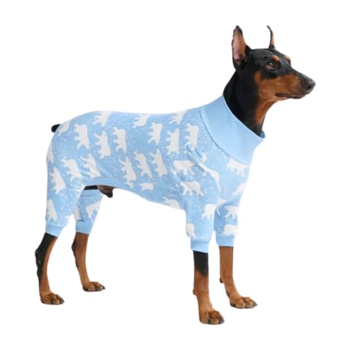 Image of Spark Paws Dog Pajama, Dog Recovery Suit Male, Onesie, Ultra-Soft and 4-Way Stretch, for Small Medium and Large Breeds - Snowy Polar Bear - 4XL
