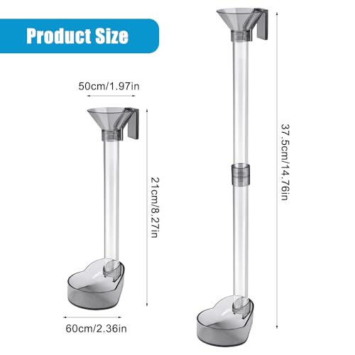 TESSTSY Aquarium Futterrohr Kit, Futterrohr Aquarium mit Fütterungsring, Reinigungsbürste, Garnelen Futterschale aus Acryl, Einstellbare Länge Garnelen Futterrohr, für Aquarien Fische Garnelen