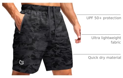 Image of G Gradual Men's Athletic Running Shorts with Zipper Pockets Quick Dry 7 inch / 5 inch / 9 inch Workout Gym Shorts for Basketball Hiking