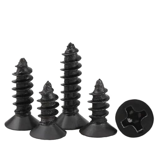 Tornillo autorroscante M3x5mm cabeza avellanada Phillips Negro