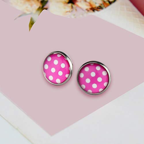 Stainless Steel Cup Post Earrings Kit, Miayon 100Pcs Cabochon Earring Setting 100Pcs Round Colorful Flatback Cabochons With 100Pcs Ear Stud Back For Diy Earring Making (12Mm) #TOP4