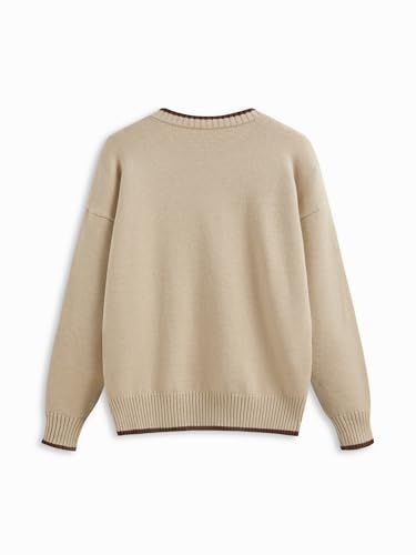 Image of CIDER Women's Fall Sweaters Long Sleeve Cute Sweaters Bear Graphic Crewneck Soft Knit Casual Cropped Pullover