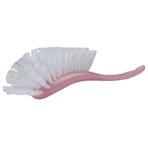 Image of Baybee 2 in 1 Premium Baby Feeding Bottle Cleaning Brush | Easy to Hold Nylon Feeding Bottle Cleaner Brush | Infant Nipple Cleaning Teat Brushes | Baby Bottles Cleaning Brushes (Pink)