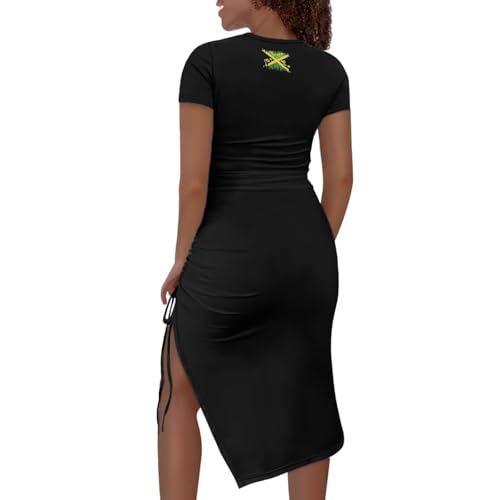 Image of Short Sleeve Dress for Women,Sexy Bodycon Dress,Plus Size Slit Dress,String Design s-4xl