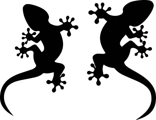 TLDSHOP® - Par de adhesivos GEKO (altura 8 y 9 cm) - Adhesivos para decoración - PVC adhesivo resistente - Lavable - 1 unidad (par) - Color: (Tinta única - Negro) Cover