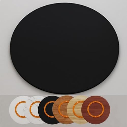 SMELEDFCFK Piatto Girevole Da Tavolo In Legno 50cm 60cm 70cm 80cm 90cm 100cm, Grande Vassoio Da Portata Lazy Susan In Legno Per Tavolo Da Pranzo, Piatto Rotante Rotondo Per Cucina Domestica(Black,45cm