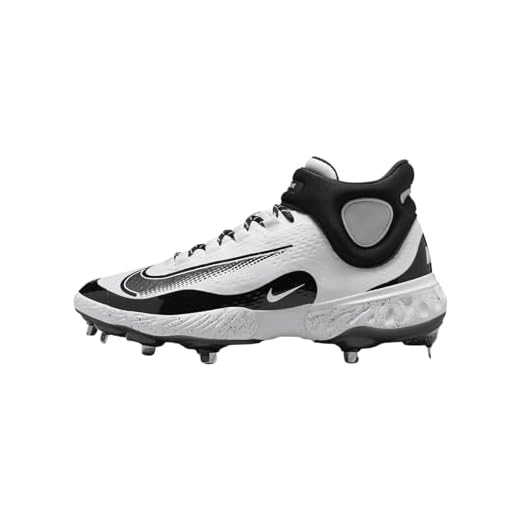Nike Alpha Huarache Elite 4 Mid Men's Baseball Cleats (FD2744-107, White/Black) Size 10.5