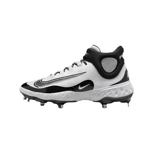 Nike Alpha Huarache Elite 4 Mid Men's Baseball Cleats (FD2744-107, White/Black) Size 9.5