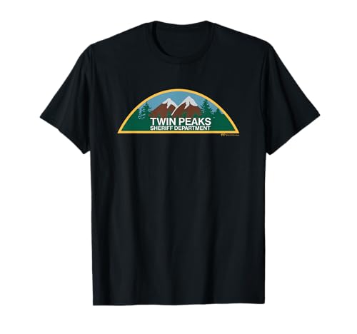 Twin Peaks Camiseta Sheriff Department Hombre Manga Corta Sólido Negro Talla S