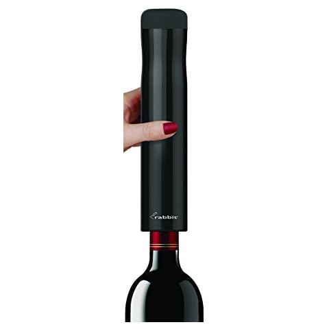 Rabbit Automatic Electric Corkscrew Wine Bottle Opener, One Size, Shiny Black Cover