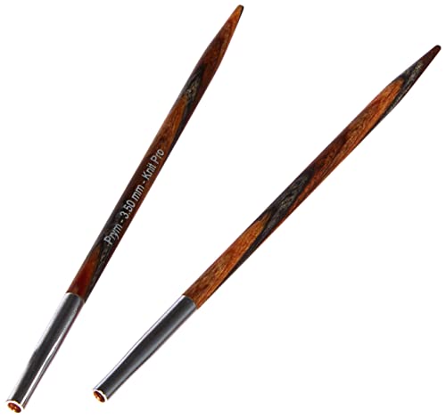 Prym Rundstricknadelspitzen Natural Farbig Kurz 8,7 cm 3,50 mm Aiguilles à Tricoter circulaires, Bois, Multicolore, 3,5 mm