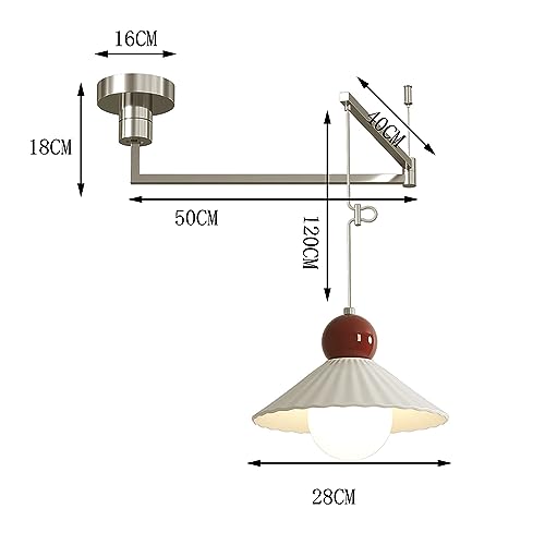 Lampes suspendues à bras pivotant en métal pliable avec LED variable 12W