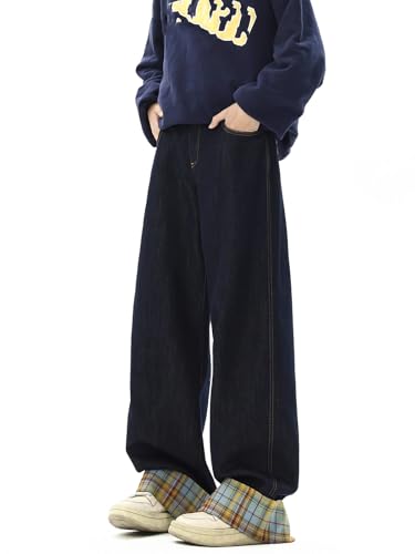 Men's American Retro Wide Leg Denim Jeans4