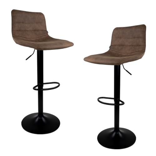 La Mejor review de Desayunador dos sillas los más solicitados. 36 MIREL Set de 2 Sillas Verona Alta para Barras de Cocina con Altura Ajustable | Bancos Desayunador Elegante para Decoración del Hogar | Fabricado 100% Poliéster y Tejido...