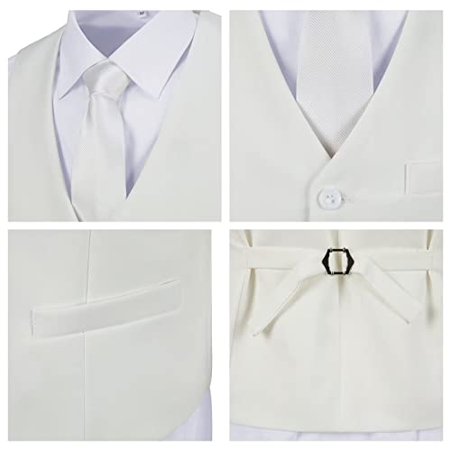 Men's Suit Vest Ivory Formal Groomsmen Dress & Casual Suit Vest For Men Prom Waistcoat Vest For Men M #TOP3