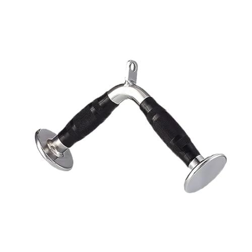 Image of Cable Machine Attachment Combo: Straight bar /Triceps Handle, Zigzag Handle, D Handle Pair, high Pulley LAT bar and Rowing Handle with Safety Lock