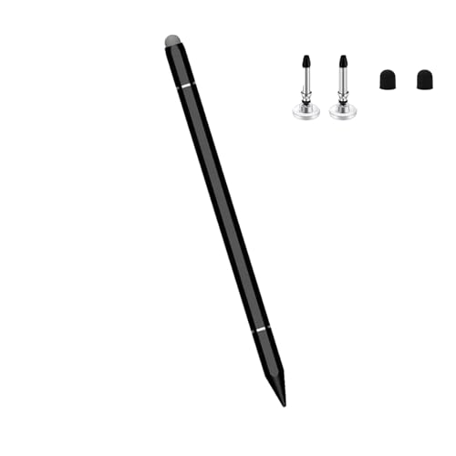 DONGFANGB タッチペン スタイラスペン 3in1 極細 充電不要 ブラック 磁気吸着機能対応 たっちぺん ゲーム スマートフォン ペン 超軽量 高精度と高感度 交換用ペン先付き iPad iPhone Android スマホ Mac タブレット用(2ディスク+2導電繊維付属)