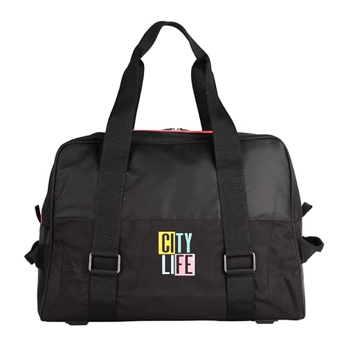 ZUVIH City Life Premium Multi-Purpose Duffle Bags for Men and Women Water-Resistant with Spacious Compartment,Zip Closure and Double Handles for Easy Portability – Perfect for Travel, Gym – Black