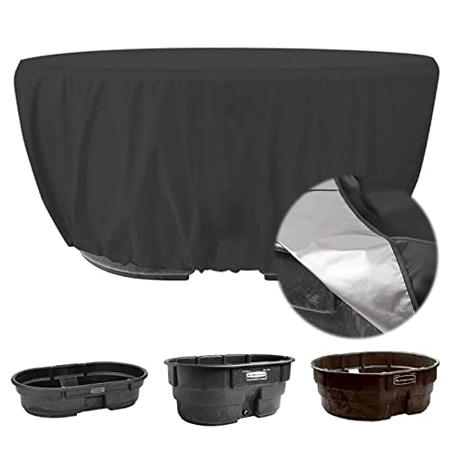 Stock Tank Cover 420D Oxford, Oval Pool Cover With Drawstring Swimming Pool Covers, Hot Tub Cover Protector Weather Resistant Bathtub Top Cover To Keep Your Water Tank, Tub, Pool Clean (50 Gallon)