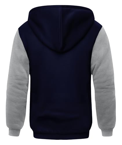 Image of SCODI Hoodies for Men Heavyweight Fleece Sweatshirt Zip Up Thick Jacket | Machine Wash, Soft, Warm, Winter, Outdoor Activities, Gym, Office, Casual, Daily Wear, Full Zipper Sherpa Lined Hooded Coat
