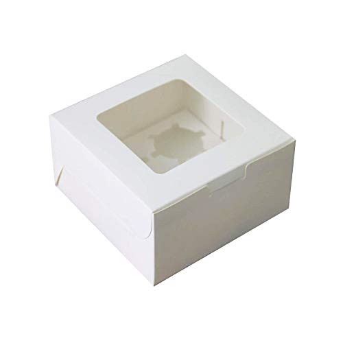 Prudance Cake Boxes with Window 6 x 6 x 3 inch for Wedding