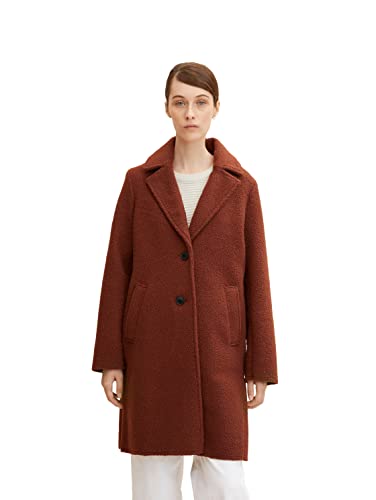 TOM TAILOR Damen Basic Mantel 1032458, 30041 - Grounded Brown, M