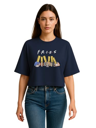 Image of HELLCAT Beige Printed Loose Fit Crew-Neck Crop T-Shirt for Women