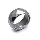 Buty-Bzi Faceted Hematite 10mm Width Rings Fashion Jewelry (hematite, 8)