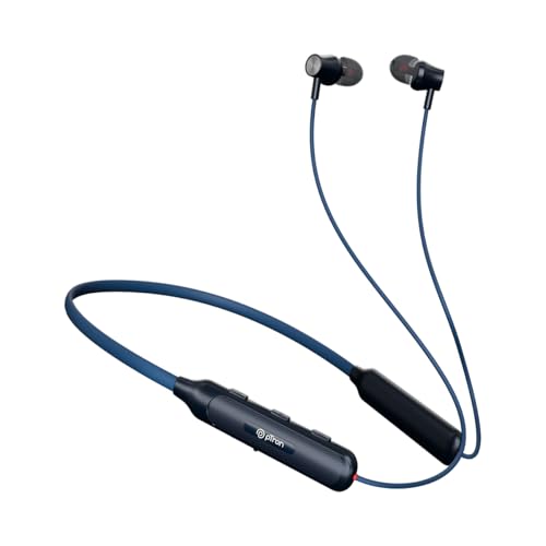 Image of pTron Tangent Evolve w / 50Hrs Playtime, HD Mic, Pristine Sound, 14mm Drivers, Bluetooth V5.3 w /Dual-Device Pairing Wireless Neckband, Magnetic Buds, Voice Assistant,Type-C Charging & IPX4(Black /Blue)