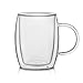 JoyJolt Double Wall Glasses 13.5-Ounce Insulated Mugs Double Walled Glass Cups For Coffee Tea Set of 2