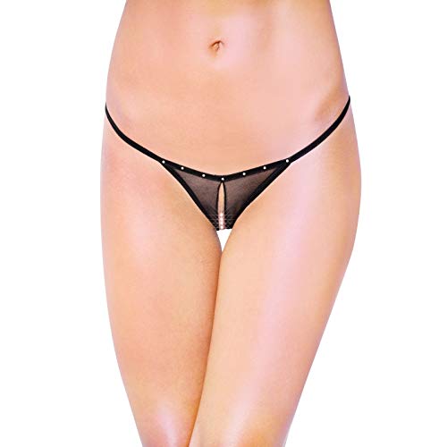 G-String-2460 - schwarz - Sexy Tanga Slip Erotik Unterwäsche Damen
