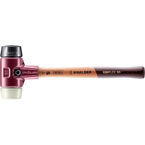 SIMPLEX-Schonhammer, Gummikomposition/Nylon; mit Tempergussgehäuse und hochwertigem Holzstiel | D=50 mm | 3028.050