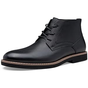 Vostey Men Boots Leather Cap Toe Casual Boots Chukka Fashion Dress Boots for Men