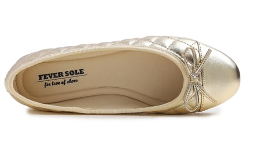 FEVERSOLE Women's Bow Tie Fashion Dress Slip On Shoes Round Toe Ballet Flat2