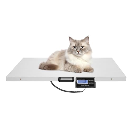 MINRS Digitale Haustierwaage Digital-Haustier-Skala Tierwaage Kleine Tierwaage mit LCD-Display zur Messung von Kleinen Katzen, Hunden, Futter, Gewichtswaage Genau Messen (Max 300 kg)