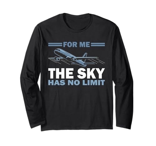 Camiseta de Uniforme piloto para Hombre el Cielo sin límite avión aviación Manga Larga