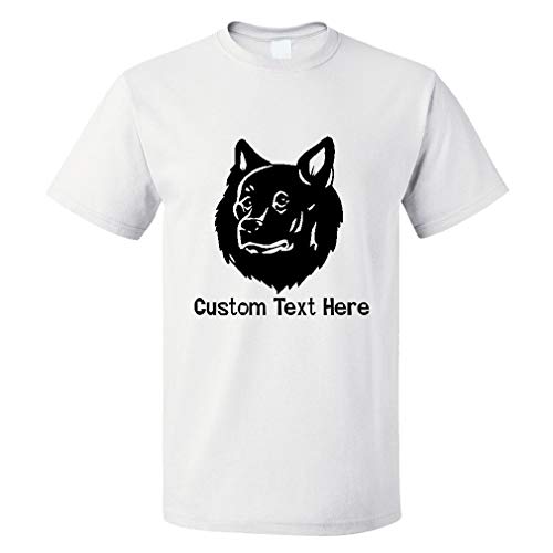 Custom Funny Graphic T Shirts for Men Swedish Lapphund Head Black Cotton Top White Personalized Text Here X Large