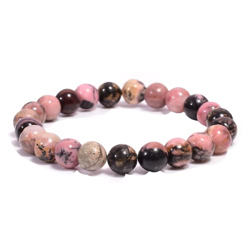 Perles Rondes en Rhodonite Noire Naturelle de Qualité Supérieure pour Bijoux