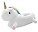 Zapatillas de Estar por casa, Unicornio Felpa Suave Calentar Zapatillas Zapatos Mujer niña Invierno Peluche para Adulto niño (35-43 EU/Adulto, Blanco)