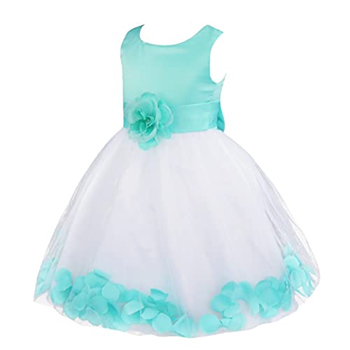 Kids Girls Wedding Pageant Bowknot Petals Rose Flower Girl Dress Junior Bridesmaid Party Prom Gown2