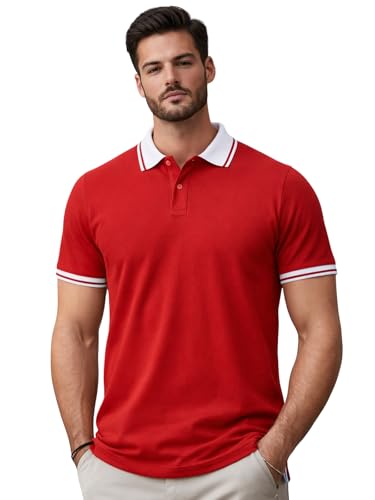 Image of Veirdo Pure Cotton Half Sleeves Regular Fit Plain Solid Classic Polo Colored Collar T-Shirt for Men (Colors: Olive, Black & White)