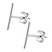 14k White Gold Wire Bar Earrings