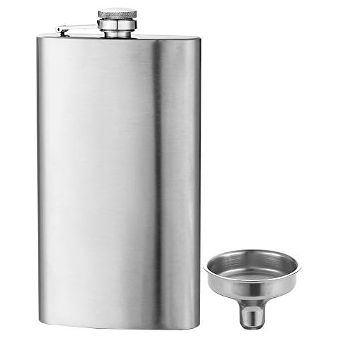 YFS Flask 12oz Steel Stainless Liquor for Men Drinking of Alcohol Whiskey Gift for Men, Leak Proof Pocket Hip Flask with Funnel Cover