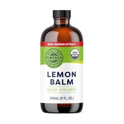 Vimergy USDA Organic Lemon Balm Tincture Herbal Supplement Can be Used in Tea - Non-GMO, Alcohol-Free 240 mL 1 mLServing